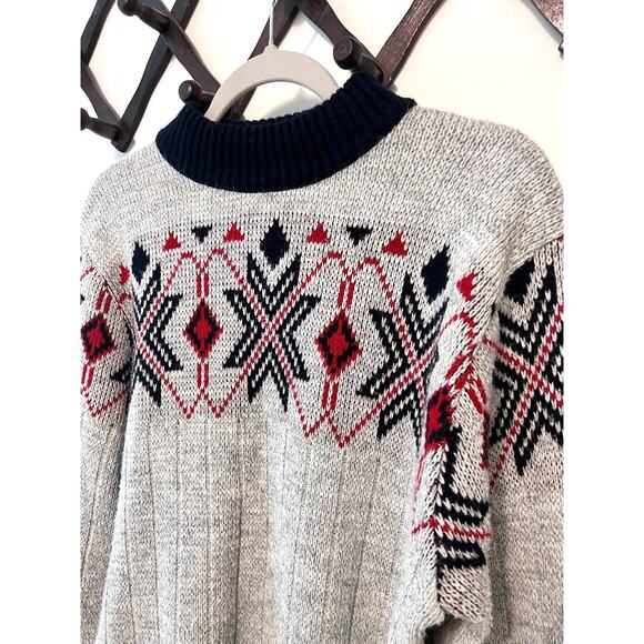 Puritan Ski Lift Mock Neck Vintage Sweater - Picture 3 of 7